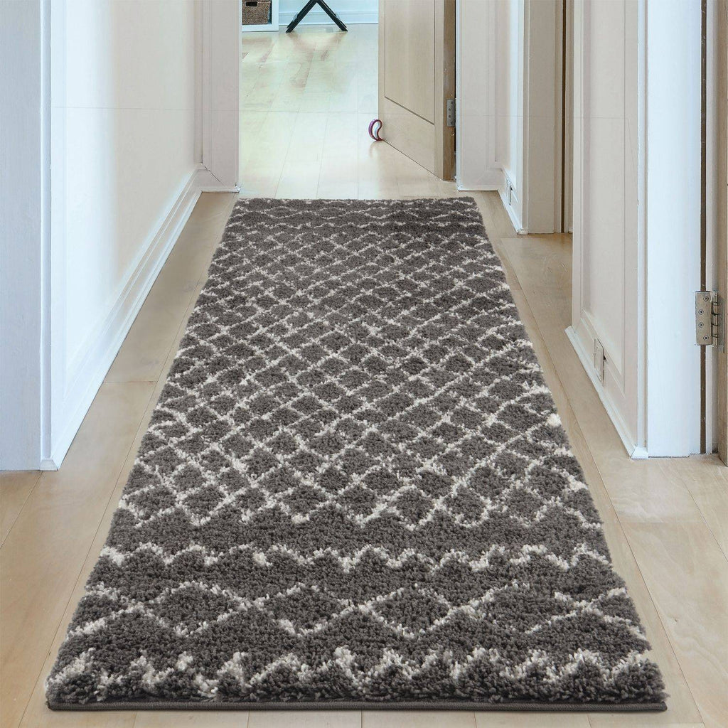 Moroccan Dark Grey Shaggy Rug | 940