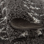 Moroccan Dark Grey Shaggy Rug | 940
