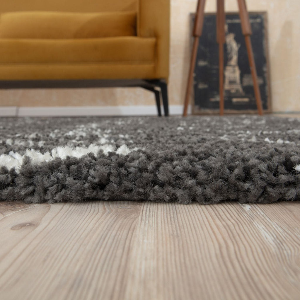Moroccan Dark Grey Shaggy Rug | 940