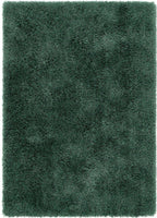 Green shaggy rug with a textured surface