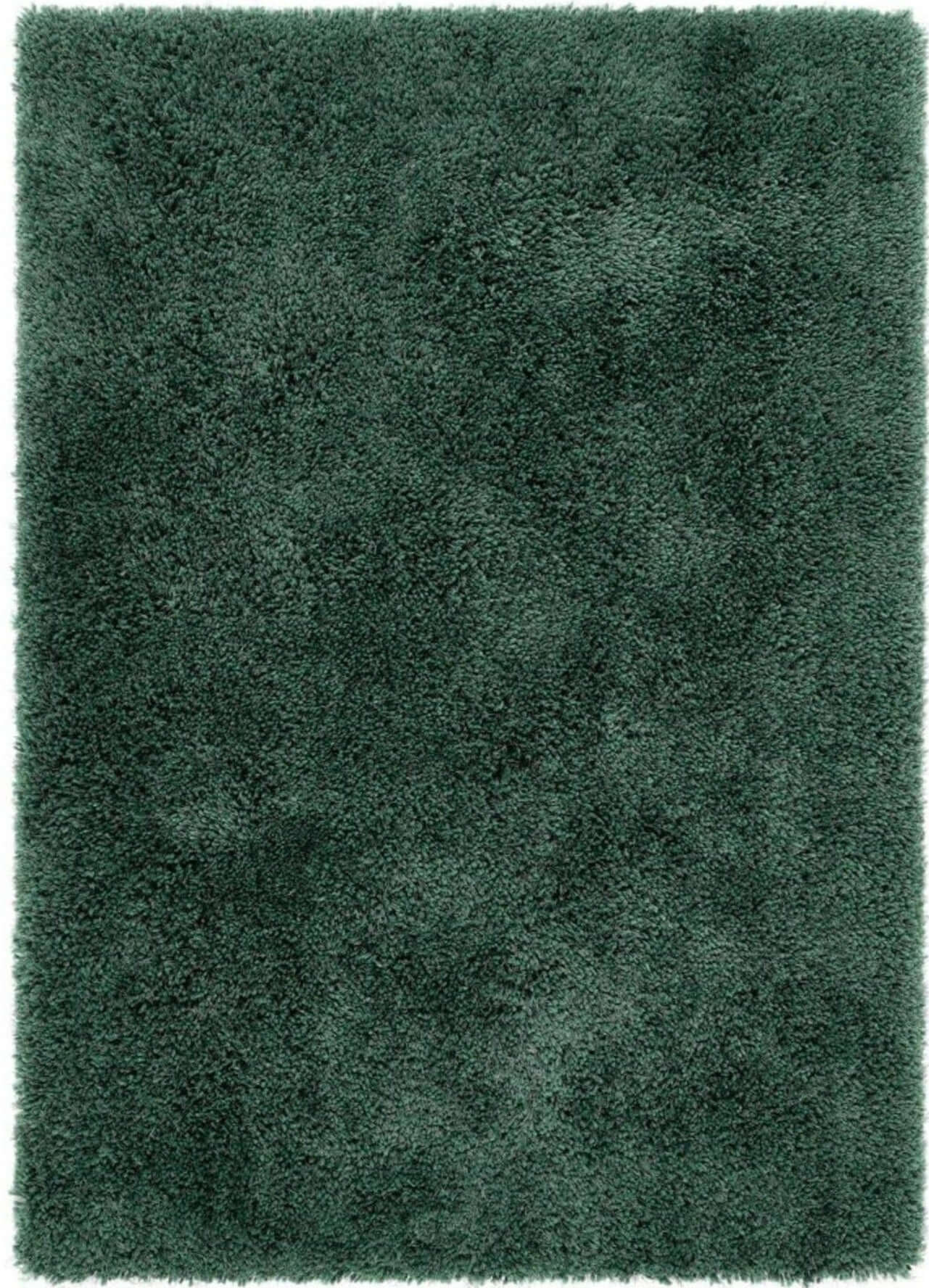 Green shaggy rug with a textured surface