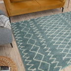 Moroccan Duck Egg Blue Shaggy Rug | 950