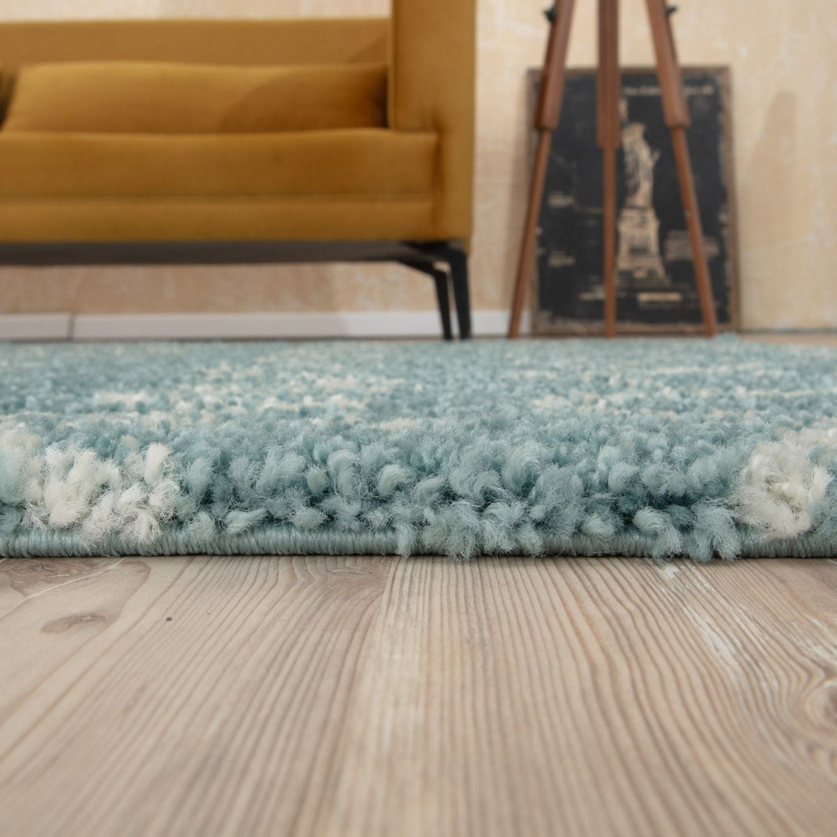 Moroccan Duck Egg Blue Shaggy Rug | 950