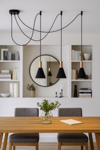 E27 Round Pendants - 63122B - 3x10W E27 pendant.
