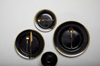 Set of Four Ida 33cm Dia Black Glass Charger Plates | Ida