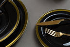 Set of Four Ida 33cm Dia Black Glass Charger Plates | Ida