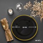 Set of Four Ida 33cm Dia Black Glass Charger Plates | Ida