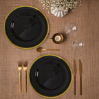 Set of Four Ida 33cm Dia Black Glass Charger Plates | Ida
