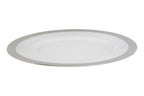 Set of Four 33cm Dia Embossed Charger Plates with Silver Rim | Ida