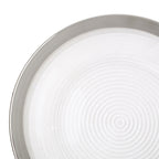 Set of Four 33cm Dia Embossed Charger Plates with Silver Rim | Ida
