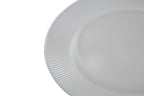 Set of Four 33cm Dia Embossed White Glass Charger Plates | Ida