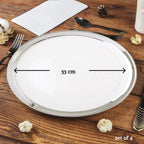 Set of Four 32cm Dia Embossed Coupe Charger Plates | Ida