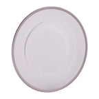 Set of Four 33cm Dia Plain Charger Plates with Silver Rims | Ida