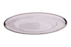 Set of Four 33cm Dia Plain Charger Plates with Silver Rims | Ida
