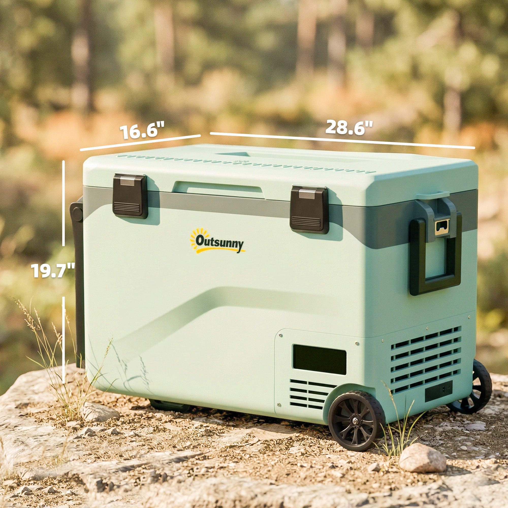 Outsunny 42.5L Compressor Car Fridge Freezer, Camping Refrigerator with App Control, 20℃-20℃