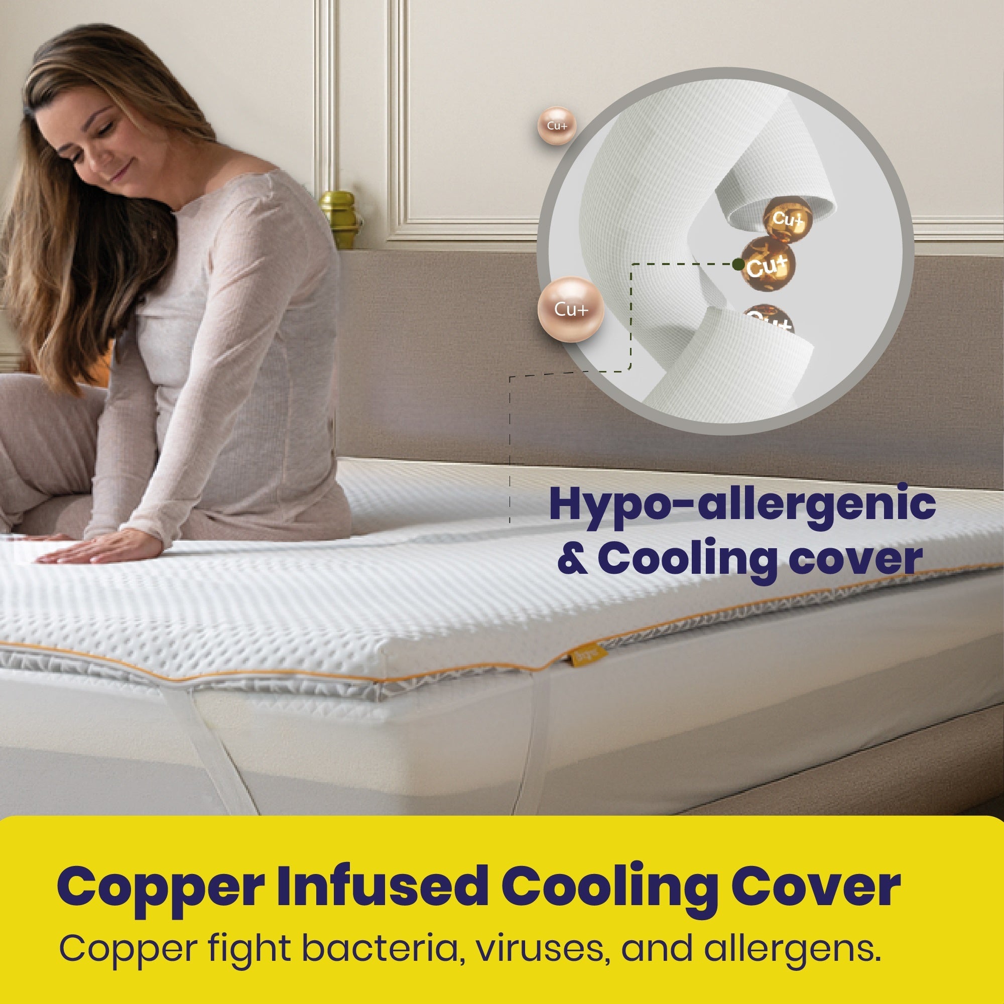 Brightr® Aurora Deluxe Memory Foam Mattress Topper | Medium & Medium Firm | 8 cm Reversible | Luxury Pressure Relief & Support