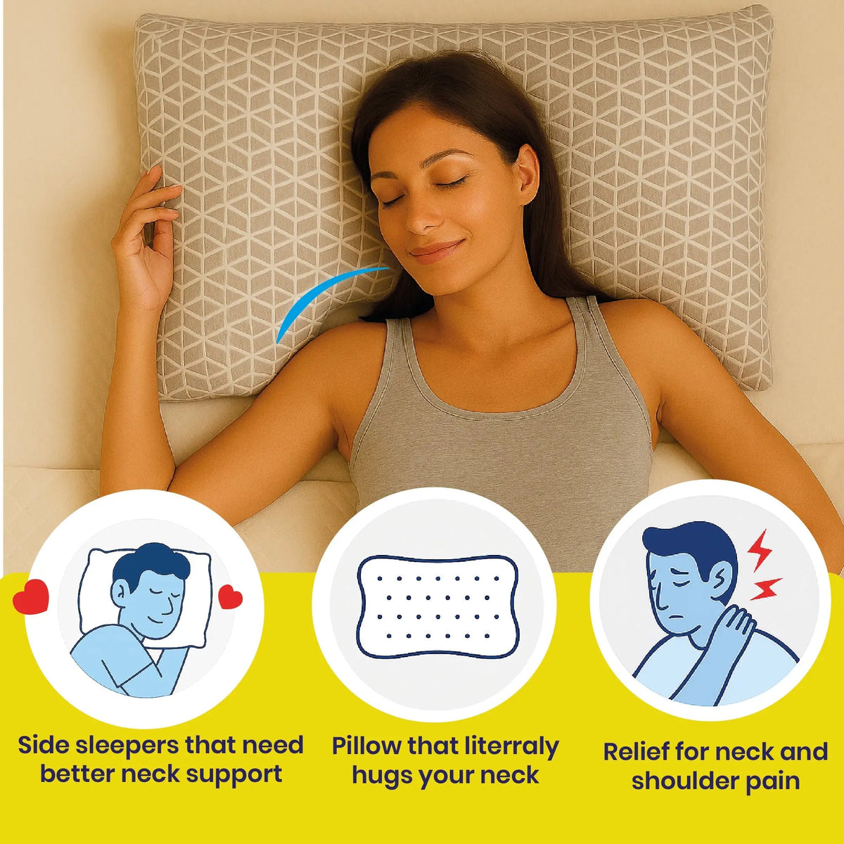 Brightr® MoonHug Adjustable Memory Foam pillow Bundle