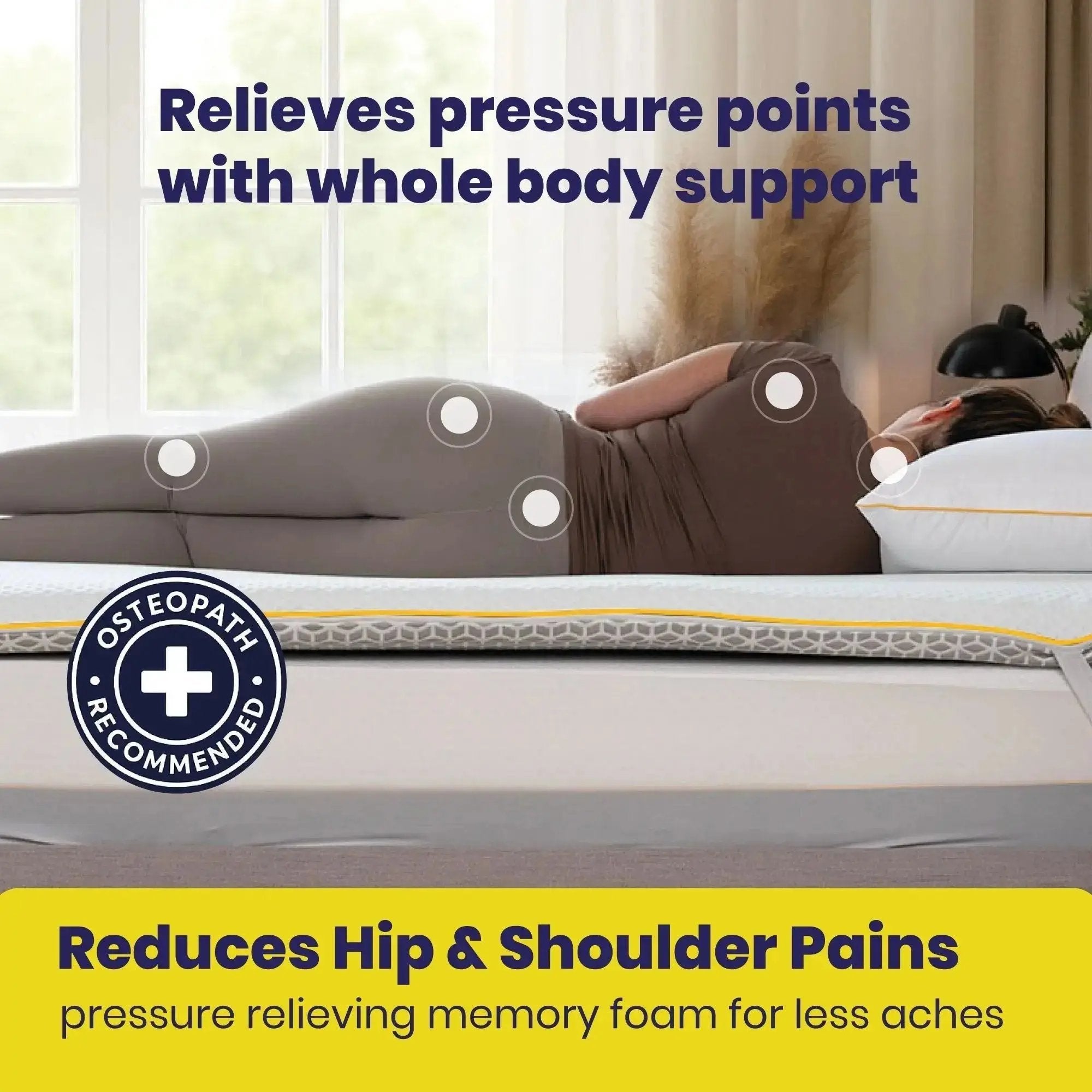 Brightr® Aurora Best Memory foam Mattress Topper for Back Pain, 5cm
