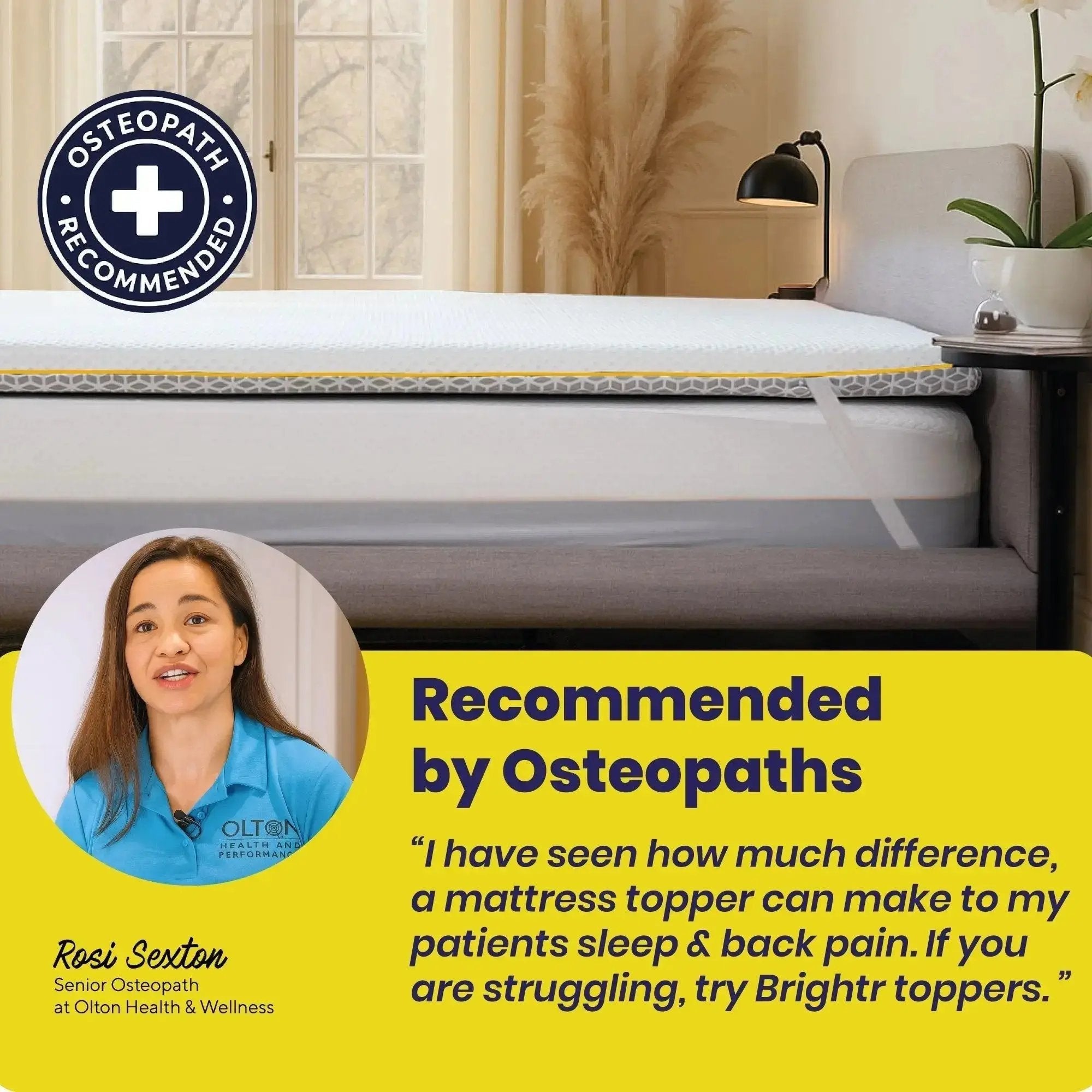 Brightr® Aurora Memory Foam Mattress Topper | Soft & Medium | 5 cm Reversible | Pressure Relief for Shoulder, Hip & Back Pain