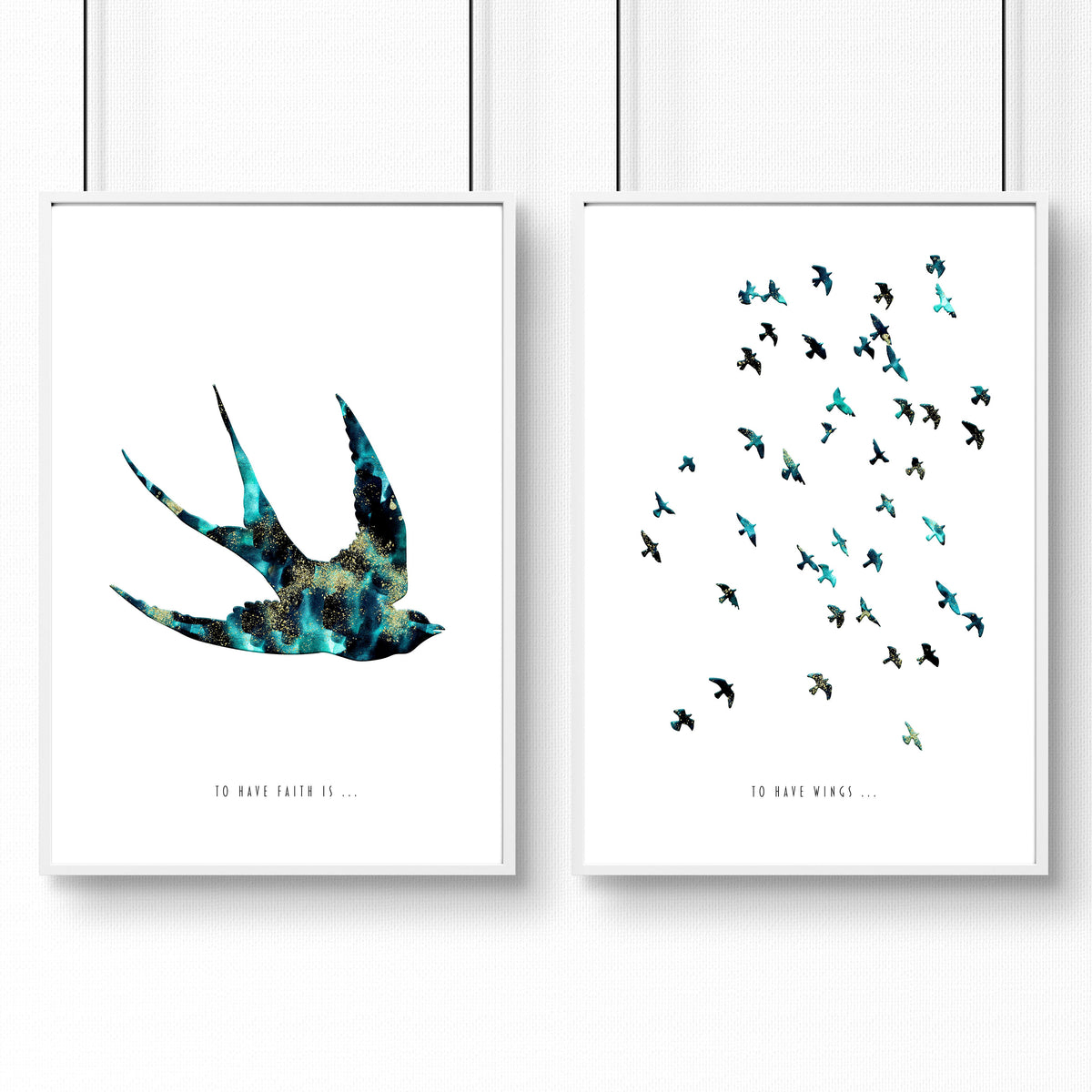 Hallway Prints – Set of 2 Flying Birds Wall Art