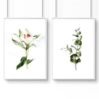Art for the bathroom wall | set of 2 Floral wall art prints