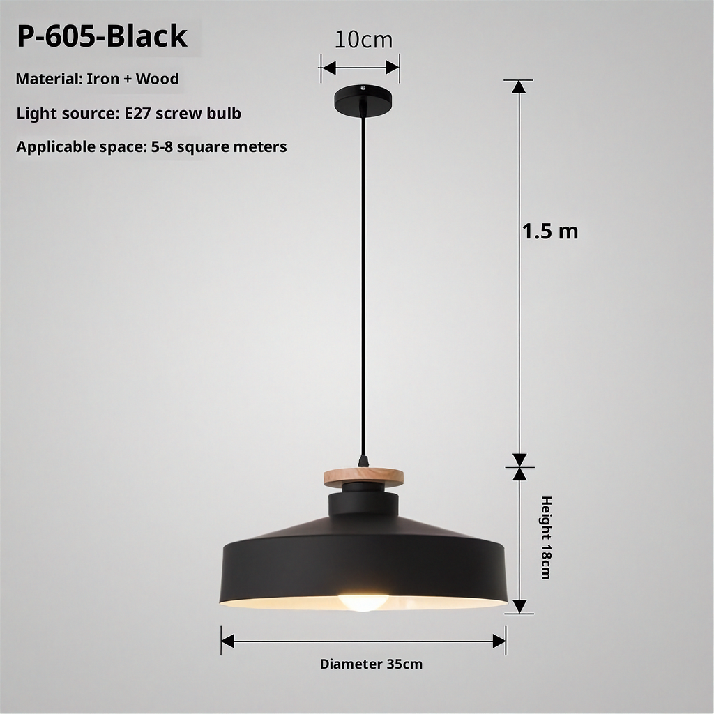 Simple Nordic Retro Restaurant Macaron Chandelier