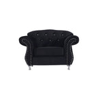 Luxury Chesterfield Velvet Sofa – Dark Grey & Black