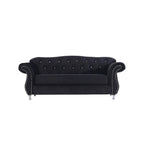 Luxury Chesterfield Velvet Sofa – Dark Grey & Black