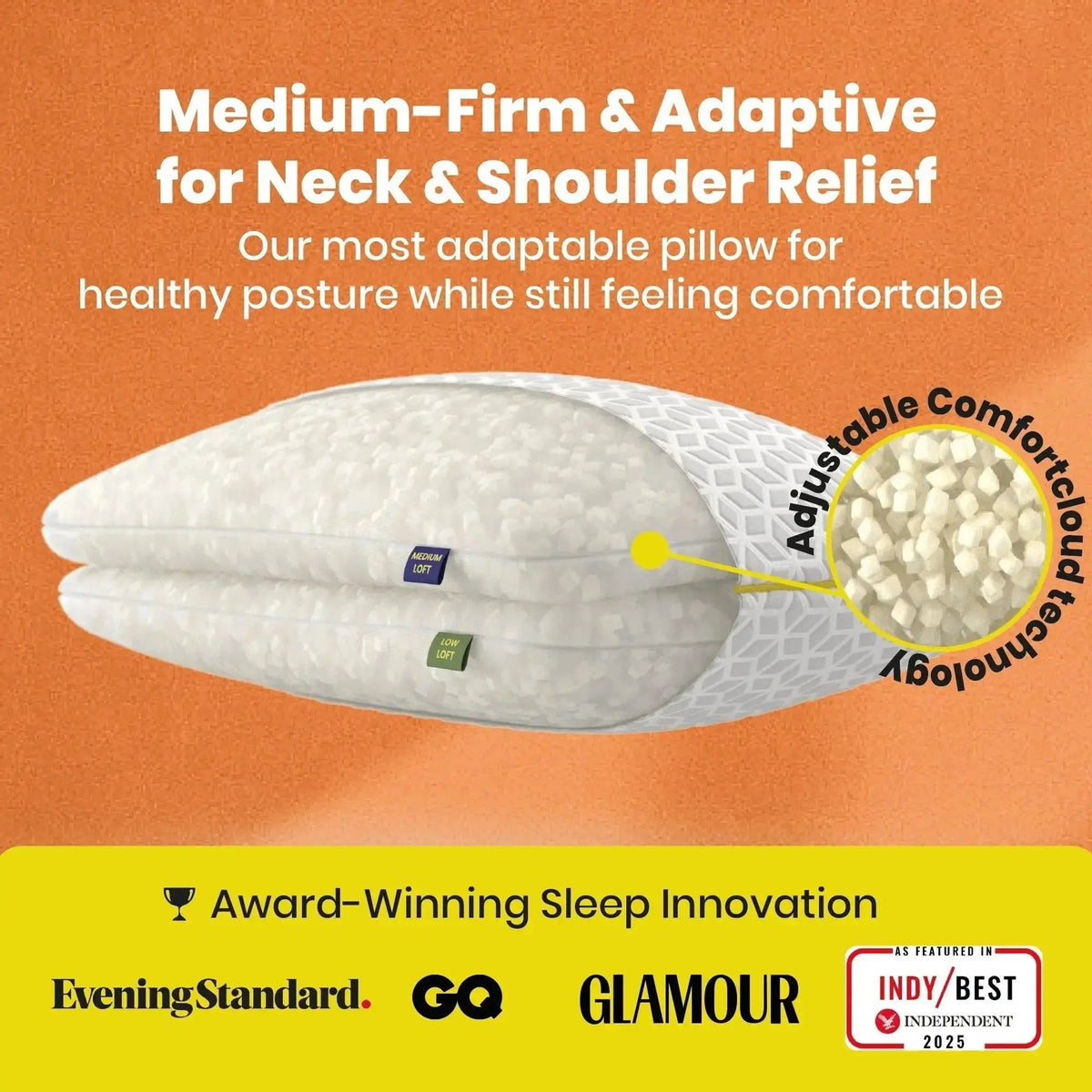 Brightr® Luna Adjustable Memory Foam pillow