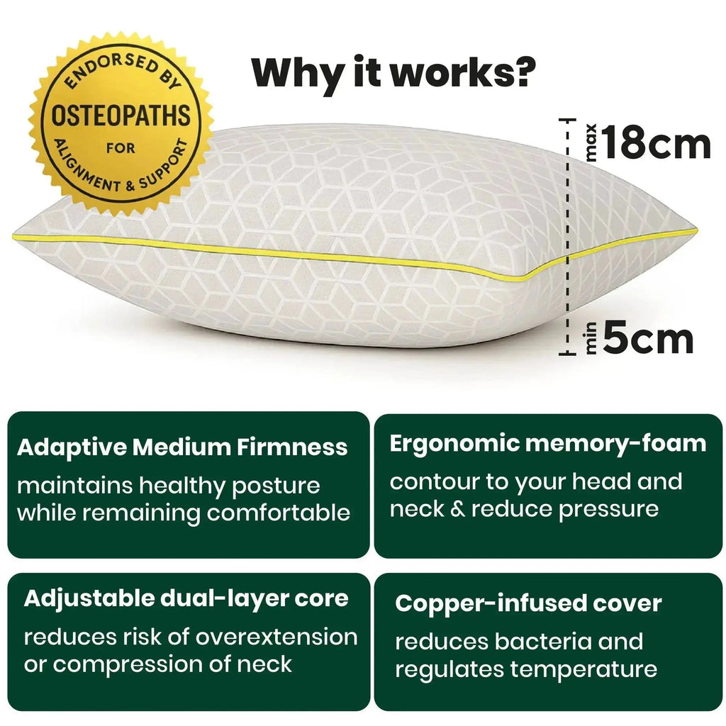 Brightr® Luna Best Adjustable Memory Foam pillow