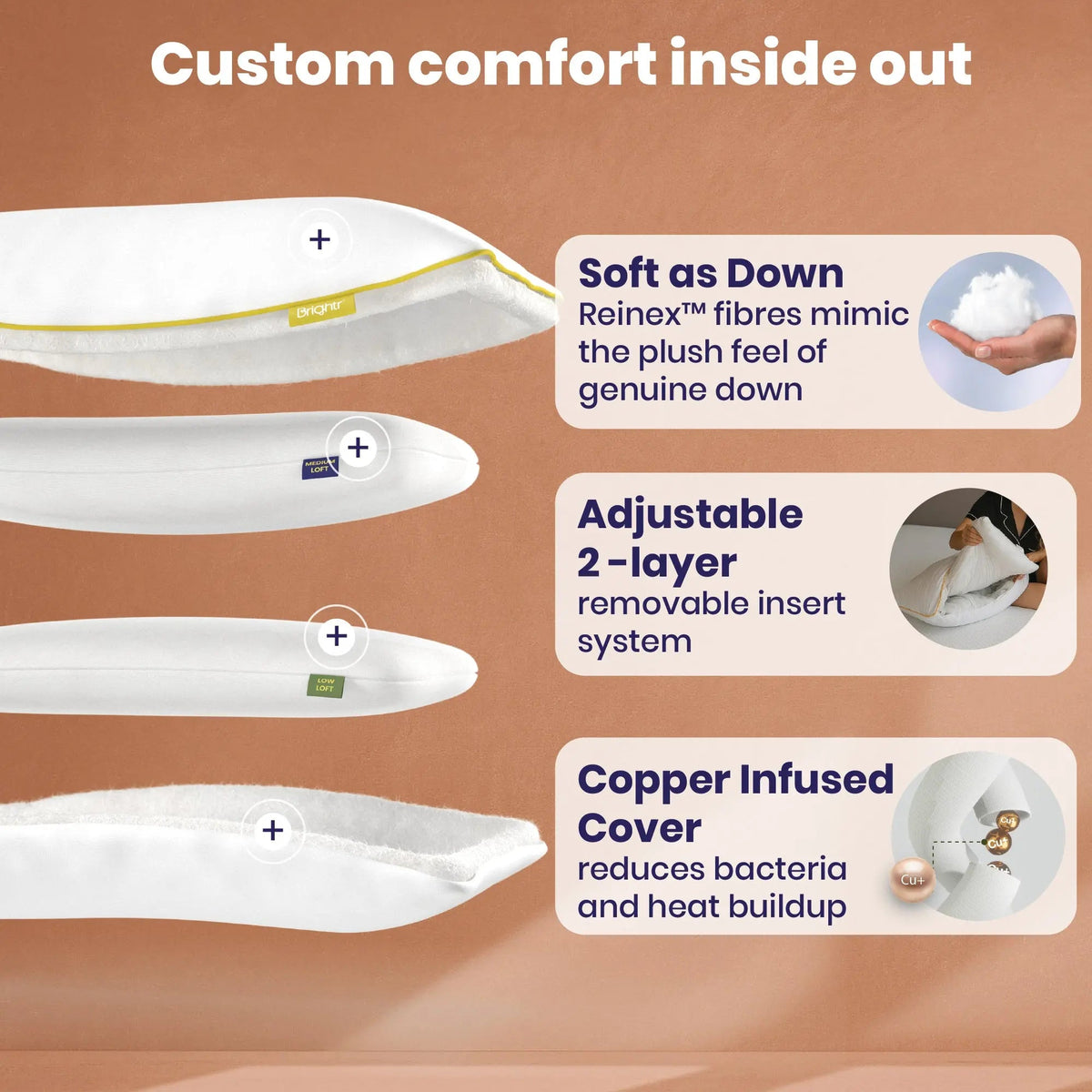 Brightr® Nox Vegan Down Alternative pillow