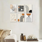6pcs Boho Abstract Wall Art Prints – Modern Geometric Set