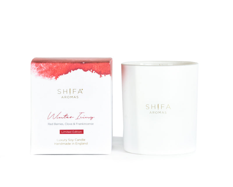 Shifa Aromas candle and packaging on a white background
