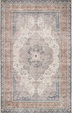 Decorative rug with intricate pattern and border