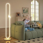 HOMCOM LED Floor Lamp, Dimmable Floor Standing Lamp with Glass Night Light, Foot Switch for Living Room, Bedroom, Office, White