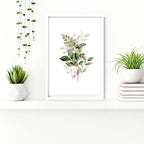 Framed Bathroom Wall Art – Set of 3 Green Botanical Prints