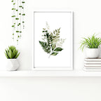 Framed Bathroom Wall Art – Set of 3 Green Botanical Prints