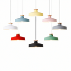 Simple Nordic Retro Restaurant Macaron Chandelier