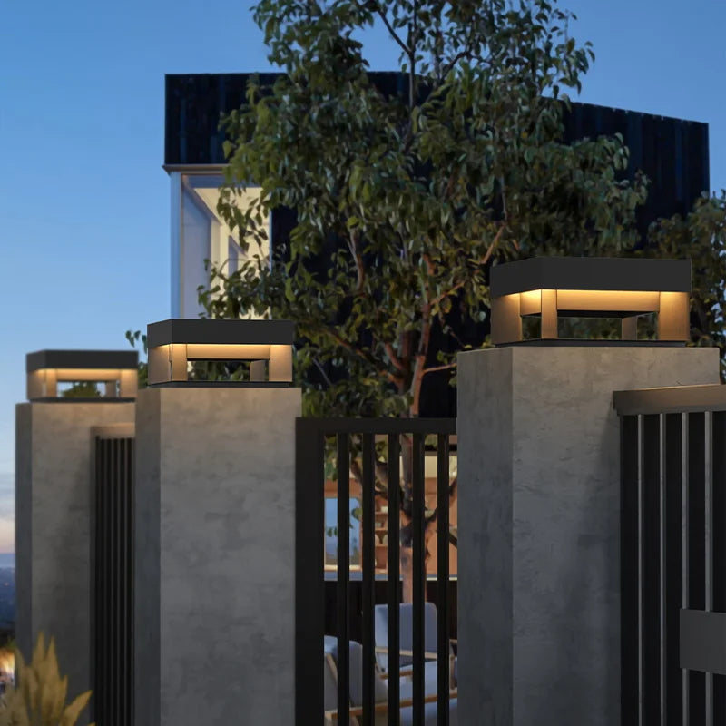 Solar LED Stainless Steel Garden Pillar Light