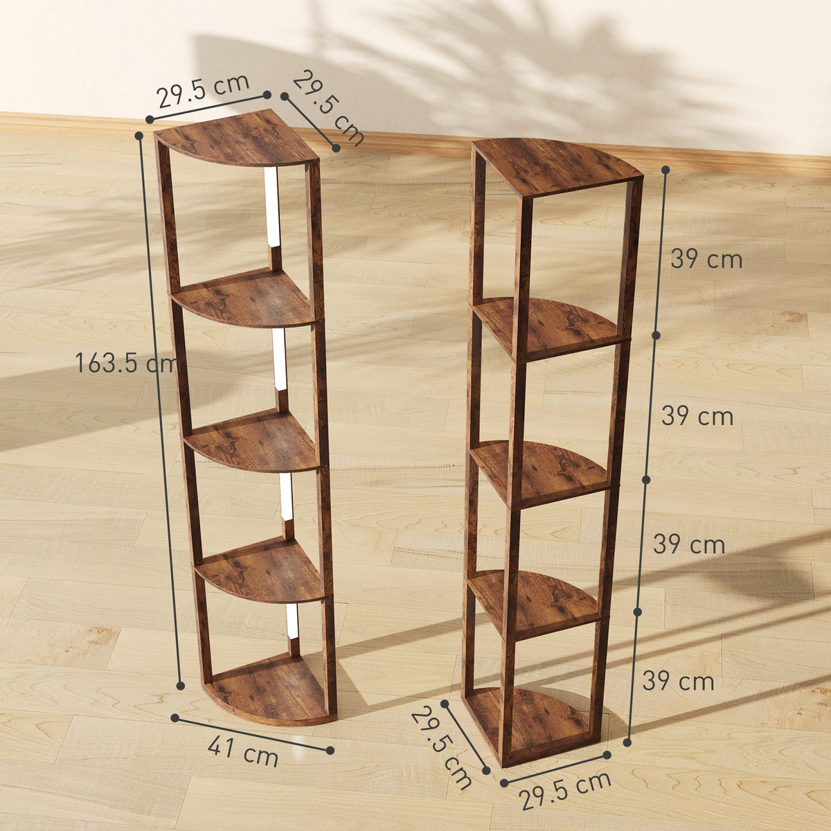 HOMCOM Three-Tier Corner Floor Lamp