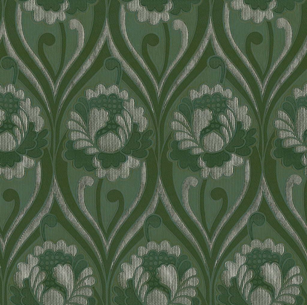 Decorative green and gray patterned fabric texture