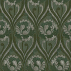 Decorative green floral pattern on a textured background