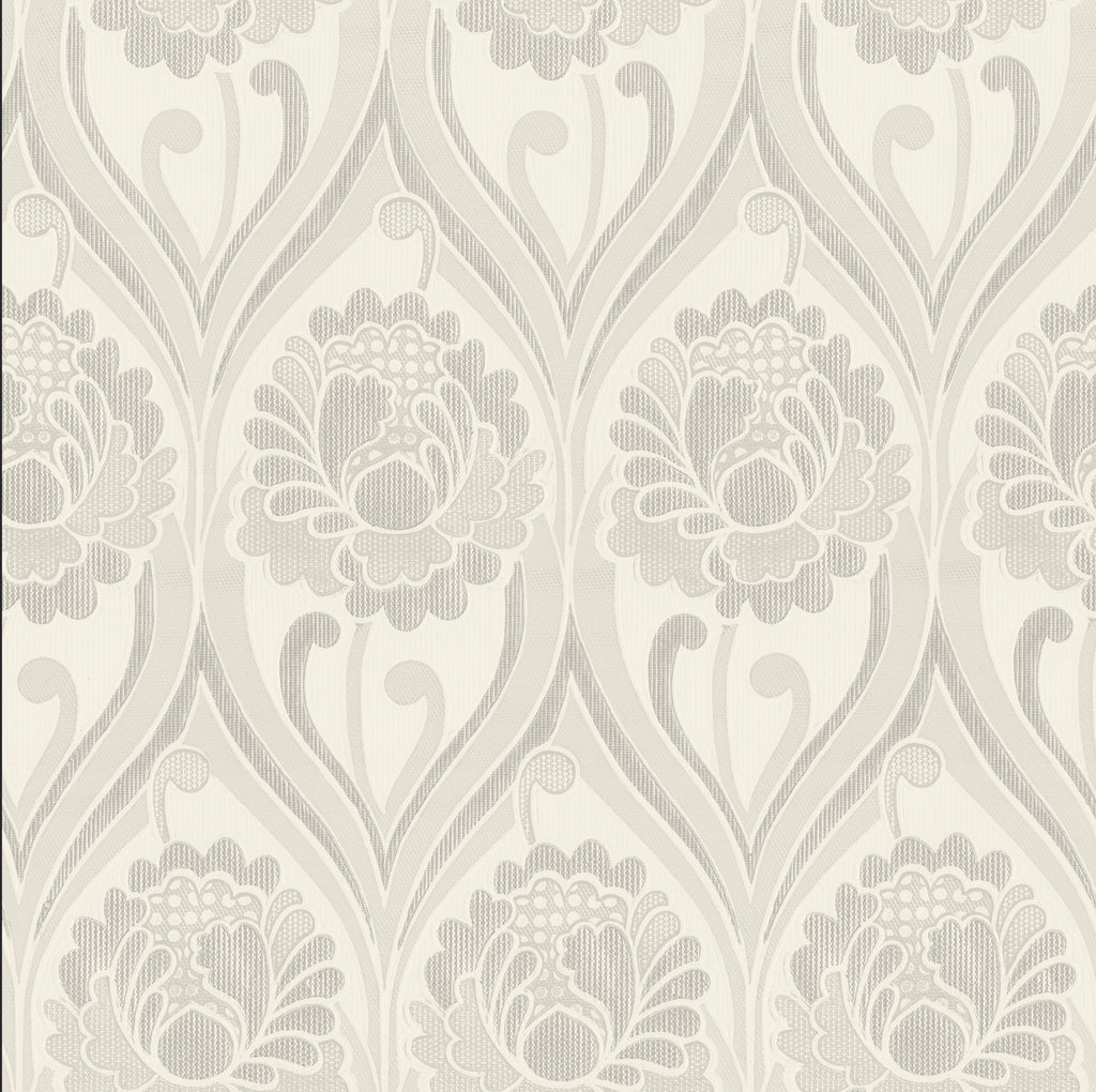 Decorative floral pattern on a light gray background