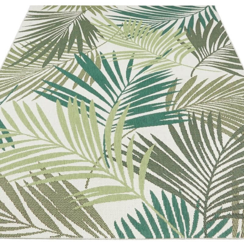 Indoor Outdoor Vai Green Rug – Floral Design