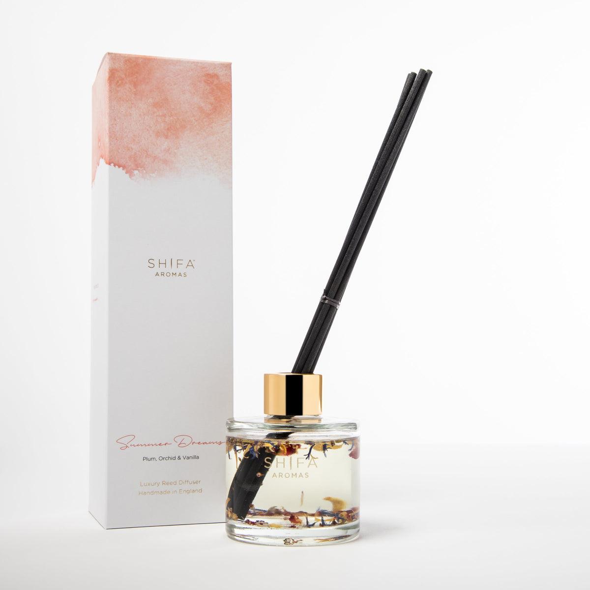 Shifa Aromes diffuser bottle with packaging on a white background
