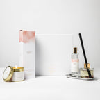 Set of Shifra candles and diffusers on a white background