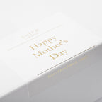 Greeting card with 'Happy Mother's Day' text on a white background