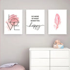 3-Piece Nordic Minimalist Poster Wall Art – Love & Feather Prints