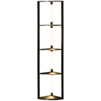 HOMCOM Corner Floor Lamp for Living Room Bedroom with Dimmable Warm White LED Light, Modern Tall Standing Lamp, Black