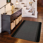 Washable Bordered Black Rug  | 116Bl